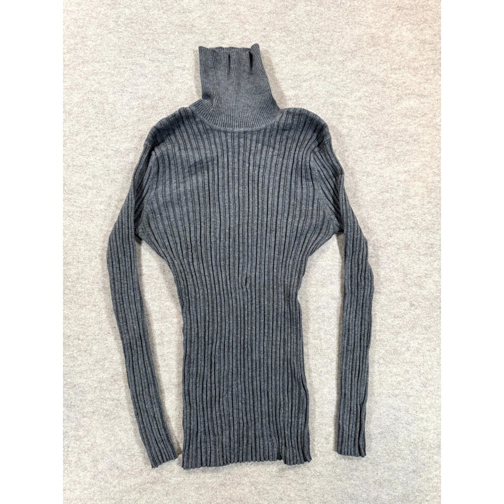 It's Our Time Turtleneck Sweater Womens XL Gray Ribbed Long Sleeve Pullover